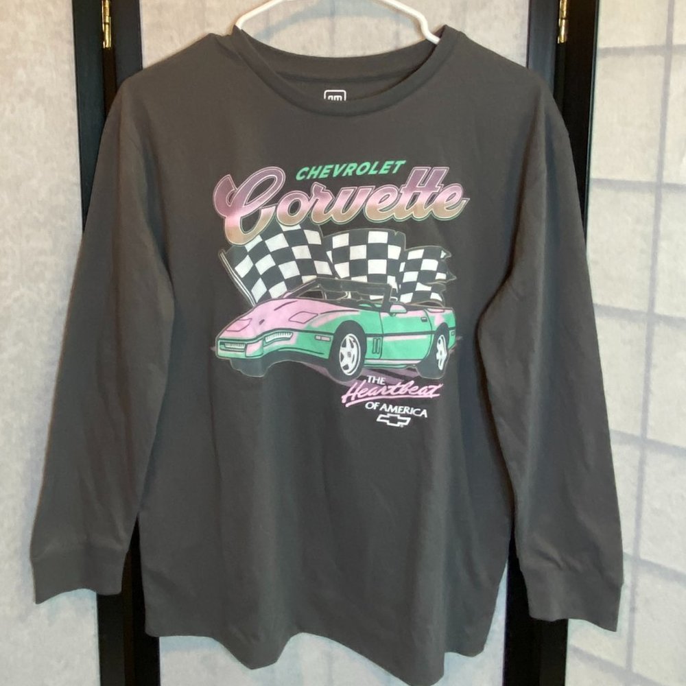 Art Class Long Sleeve Oversized Chevrolet Corvette Graphic T-Shirt NWT